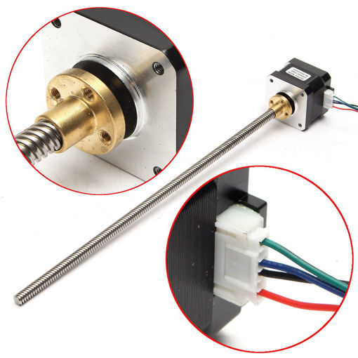 Immagine di 42 Stepper Motor Stroke 285MM Hold Torque 28N.cm With 300MM Screw For 3D Printer