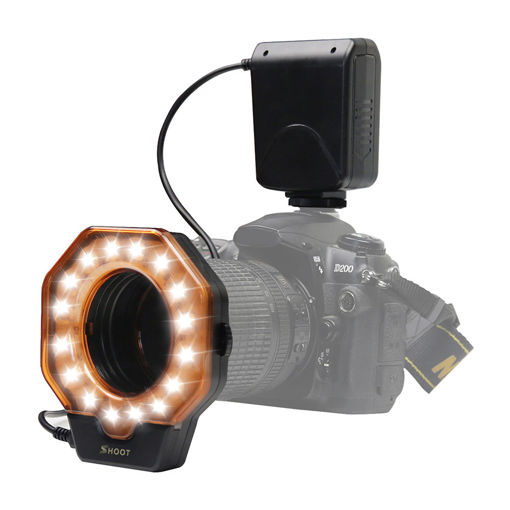 Immagine di SHOOT SL-103C Macro Ring Flash Light LED GN15 6800K Diameter 52 55 58 62 67 72 77mm Adapter Ring