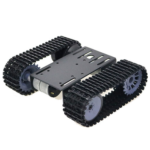 Picture of Silver/Black Mini TP101 Smart Tank Chassis Car Kit with Dual DC Motor for DIY Arduino