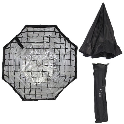 Picture of 80CM 31.5 inch Octagonal Flash Honeycomb Grid Umbrella Softbox Photography Studio Equipment