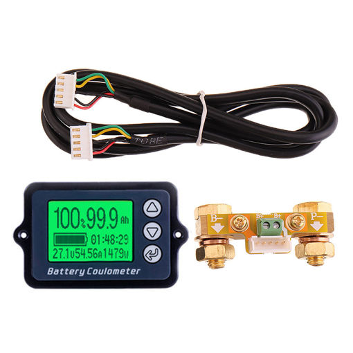 Picture of DC8-80V 100A TK15 Battery Tester Coulomb Counter Meter Coulometer Capacity Indicator LiFePo Detector Coulometer Tester With 1M Shielded Wire