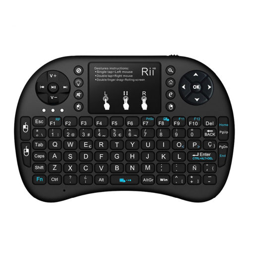 Picture of RII Mini I8 Plus Spanish White Backlit 2.4G Wireless Mini Keyboard Touchpad AirMouse