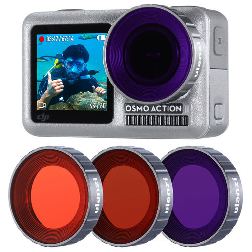 Immagine di Ulanzi OA-9 Purple Red Magenta Dive Lens Filter Kit for DJI Osmo Action Sports Camera