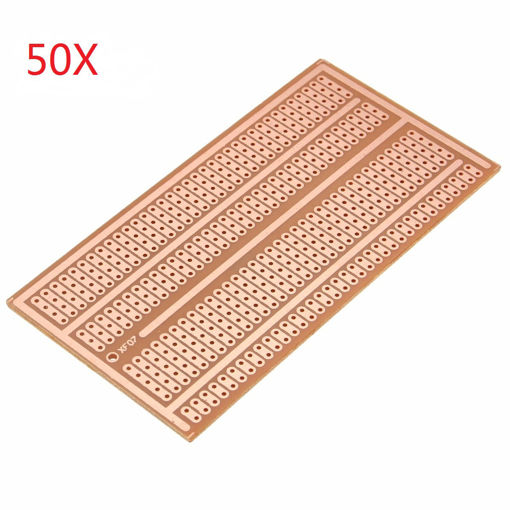 Immagine di 50pcs 5X10cm Single Side Copper Prototype Paper PCB Breadboard 2-3-5 Joint Hole