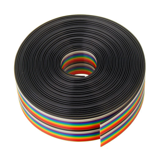 Immagine di 3pcs 5M 1.27mm Pitch Ribbon Cable 20P Flat Color Rainbow Ribbon Cable Wire Rainbow Cable