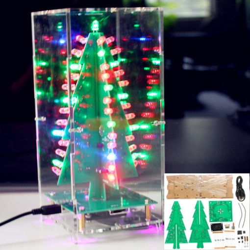 Picture of Christmas Tree With MP3 Function Colorful RGB DIY LED Flash Kit With Transparent Cover