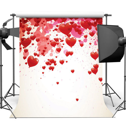 Picture of 8X8FT Vinyl Love Heart Photography Background Studio Backdrop Wedding Photo Prop