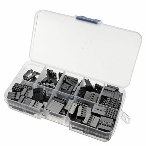 Immagine di 3 x 150pcs 2.54mm Plastic Dupont Jumper Wire Kit With Box 1P 2P 3P 4P 5P 6P 2*4P 2*5P Pin Connector