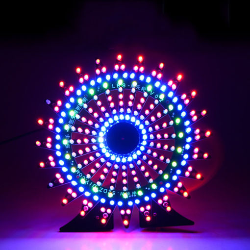 Immagine di Geekcreit Ferris Wheel Model Music Spectrum DIY Kit Electronic 51 Single-chip Colorful LED Flash Kit
