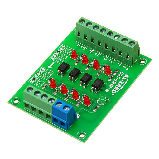 Immagine di 5pcs 5V To 24V 4 Channel Optocoupler Isolation Board Isolated Module PLC Signal Level Voltage Converter Board 4Bit