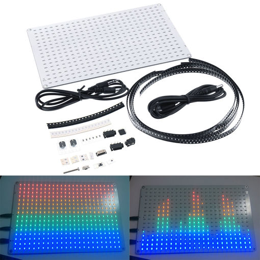 Immagine di 24x16 384 LED Dot Matrix TTF Audio Spectrum Flashing According to Input Sound DIY Electronic Kit