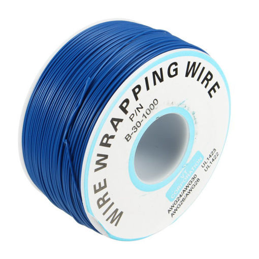 Immagine di 3pcs Blue 0.55mm Circuit Board Single-Core Tinned Copper Wire Wrap Electronic Wire Jumper Cable