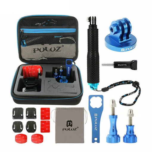 Picture of PULUZ 16 in 1 CNC Metal Accessories Combo Kit with EVA Case Stocker for Gopro SJCAM Xiaomi Yi