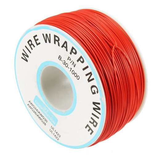Immagine di 3pcs Red 0.55mm Circuit Board Single-Core Tinned Copper Wire Wrap Electronic Wire Jumper Cable