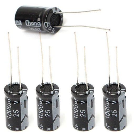 Picture of 400pcs 1000uF 25V Radial Electrolytic Capacitor 10 x 17mm 105C