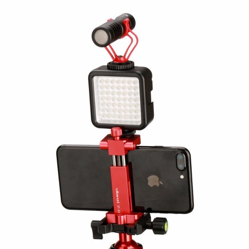 Immagine di Ulanzi ST-03 Metal Smart Phone Tripod Mount Clip with Cold Shoe Mount Arca-Style Quick Release Plate