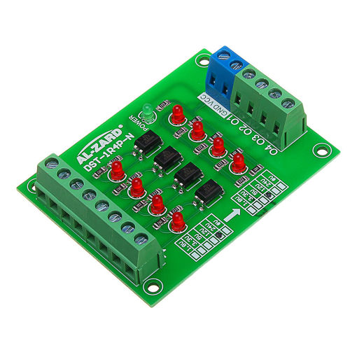 Picture of 5pcs 24V To 12V 4 Channel Optocoupler Isolation Board Isolated Module PLC Signal Level Voltage Converter Board 4Bit