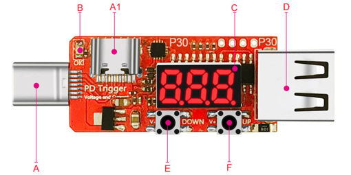 Picture of Type-C PD3.0 Digital Voltmeter Ammeter Tester Instrument Automatic Fast Charge Trigger Board