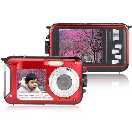 Picture of Amkov W599 24MP 2.7 Inch Double Screen Waterproof Anti Shake 16X Zoom 1920x1080 HD Camera