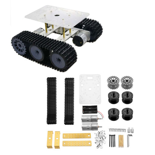 Picture of Mini TP100 Tracked Aluminum Alloy Chassis Tank Car Kit with 12v 330RPM Motor for Arduino