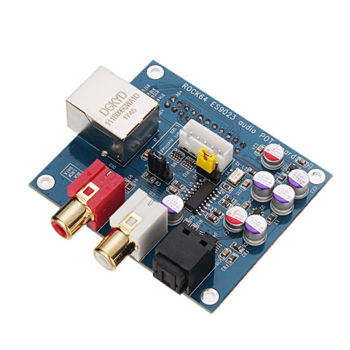 Picture of Rock64 Stereo Audio Receiver Module Board For ESS ES9023 Sabre DAC HiFi Sound Quality