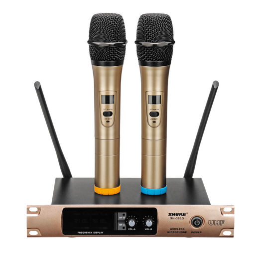 Picture of UHF Wireless Microphone Broadcast Singing Family KTV Karaoke Microphones System