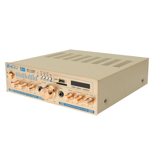 Immagine di Teli BT-1228 bluetooth 600W Karaoke Stereo 2CH Amplifier VU Meter Support FM USB SD with Remote