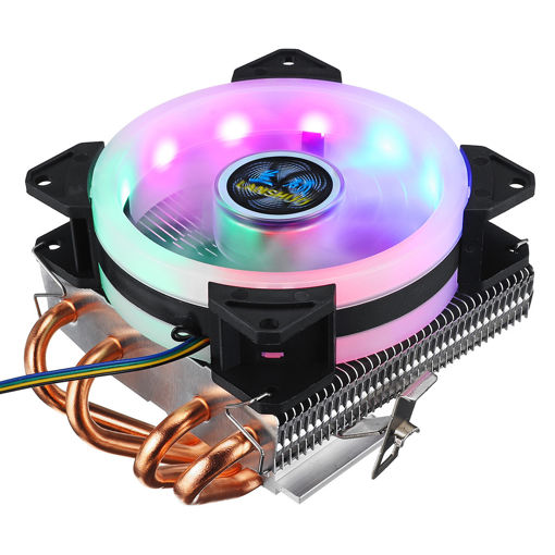 Picture of CPU Cooler 4 Heatpipes 90mm 4Pin LED RGB Cooling Fan for LGA 775/1155/1151/1150/1366 AMD