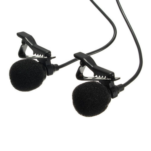 Picture of AriMic Dual-Head Clip on Lapel Microphone Recording Mic