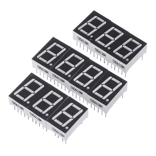 Picture of 10pcs Red 1.8V 7 Segment 0.56 Inch 1 Bit Common Anode LED Digital Tube Board