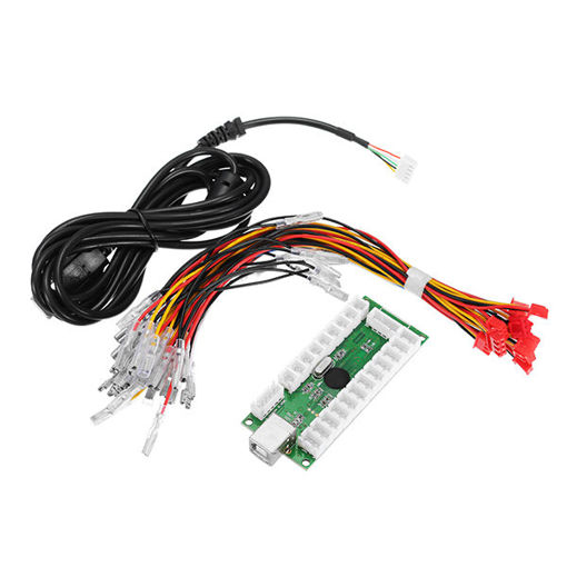 Picture of USB PC Arcade Joystick Game Controller LED Encoder Board with Light Cable