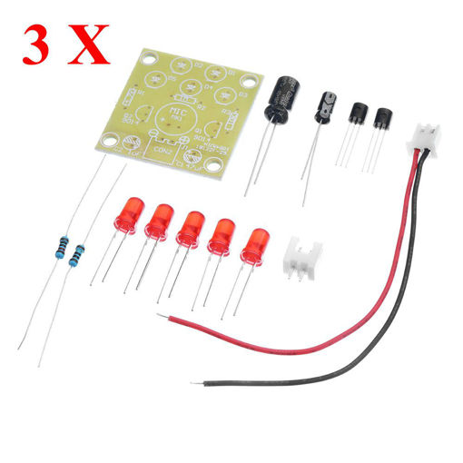 Picture of 3Pcs Voice Control Melody DIY LED Flash Kit Production Suite Small Learning Electronic Kits