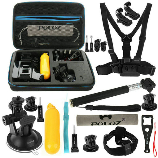 Picture of PULUZ PKT11 20 in 1 Accessories Combo Kit with EVA Case for Action Sportscamera