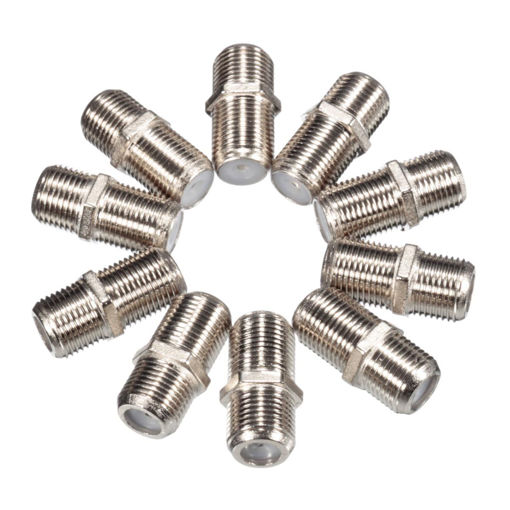 Picture of 10 Pcs Joiner Barrels Connector F Plug Coupler Adapter 4 Sky Plus HD TV Coax Cable
