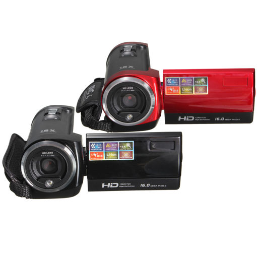 Immagine di 16MP 2.7 Inch TFT LCD 720P HD 16X Zoom DV Digital Video Camera Camcorder DVR