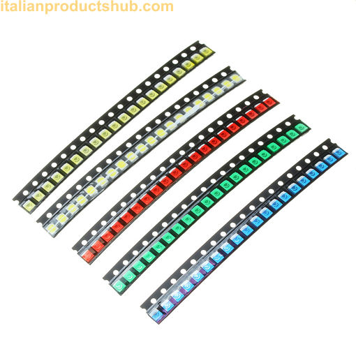 Picture of 100Pcs 5 Colors 20 Each 1210 LED Diode Assortment SMD LED Diode Kit Green/RED/White/Blue/Yellow