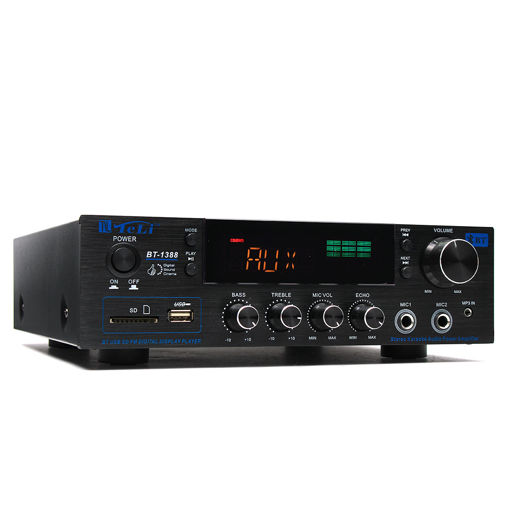 Immagine di TELI BT-1388 HiFi bluetooth Power Amplifier Stereo Audio Karaoke FM Receiver USB SD