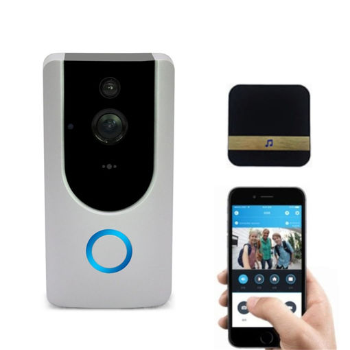 Immagine di M2 Wireless 720P Smart WiFi Video Doorbell Door Phone Intercom with DingDong Chime PIR Sensor Alarm Night Vision