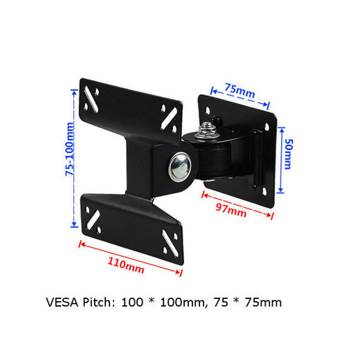 Immagine di Rotate Wall Mount Bracket For 14-24inch LCD Flat Panel TV Support Monitor 90 Degree Adjustable Angle