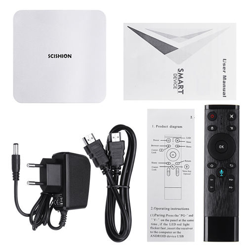 Picture of SCISHION Ai One RK3328 4GB RAM 32GB ROM bluetooth 4.0 USB3.0 4K Android Voice Control TV Box