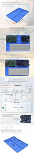 Immagine di Geekworm 5 in 1 RAB Holder Breadboard ABS Base Plate For Arduino UNO R3 MEGA2560 Raspberry Pi