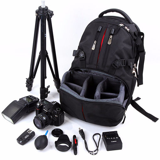 Picture of Nylon Waterproof Shockproof Camera Laptop Bag Lens Case Backpack For Canon Nikon SLR DSLR Camera