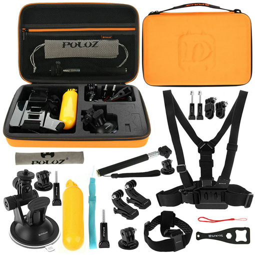 Picture of PULUZ PKT32 20 in 1 Accessories Combo Kit Stand Mount Bag Screw for Action Sportscamera