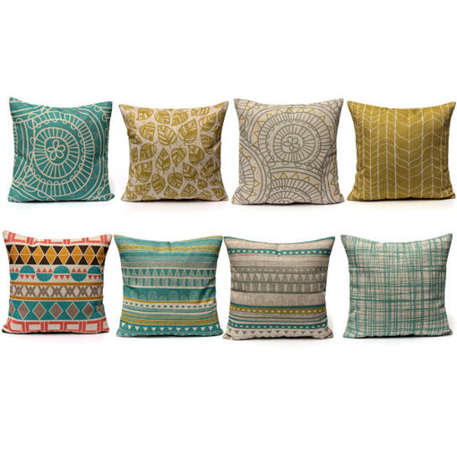 Immagine di Minimalist Style Pillow Case Home Linen Cushion Cover Fashion Colorful Geometric Patterns
