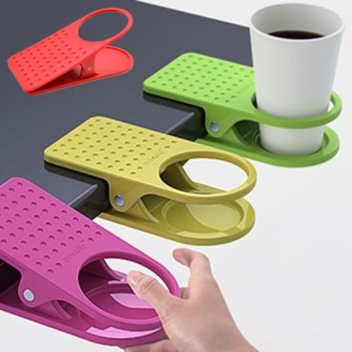 Immagine di Honana Table Desk Cup Holder Clip Home Office Table Desk Side Huge Side Drink Clip Coffee Holder
