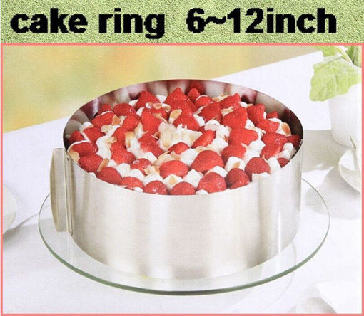 Immagine di 6 to12 Inch Stainless Steel Adjustable Mousse Cake Ring Baking Mold