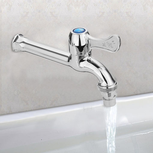 Immagine di Wall Mount Washing Machine Water Extra Long Faucet Garden Bathroom Sink Tap