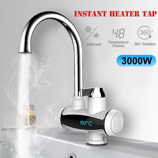 Immagine di 220V 3000W Electric Faucet Instant Hot Water Heater Tap Home Bathroom Kitchen Faucet