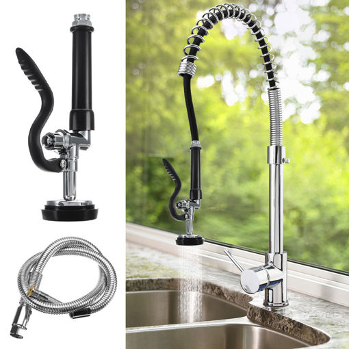 Immagine di Commercial Kitchen Pre-Rinse Tap Spray Head Sprayer Faucet with Flexible Hose High Pressure