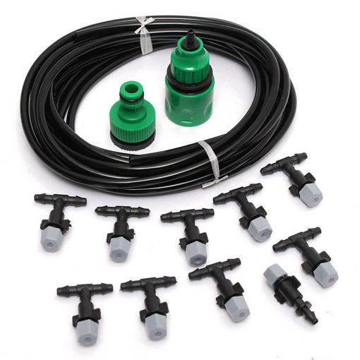 Immagine di 10m 33ft Gardening Plant Micro Drip Irrigation System Patio Atomization Micro Sprinkler Cooling Kit